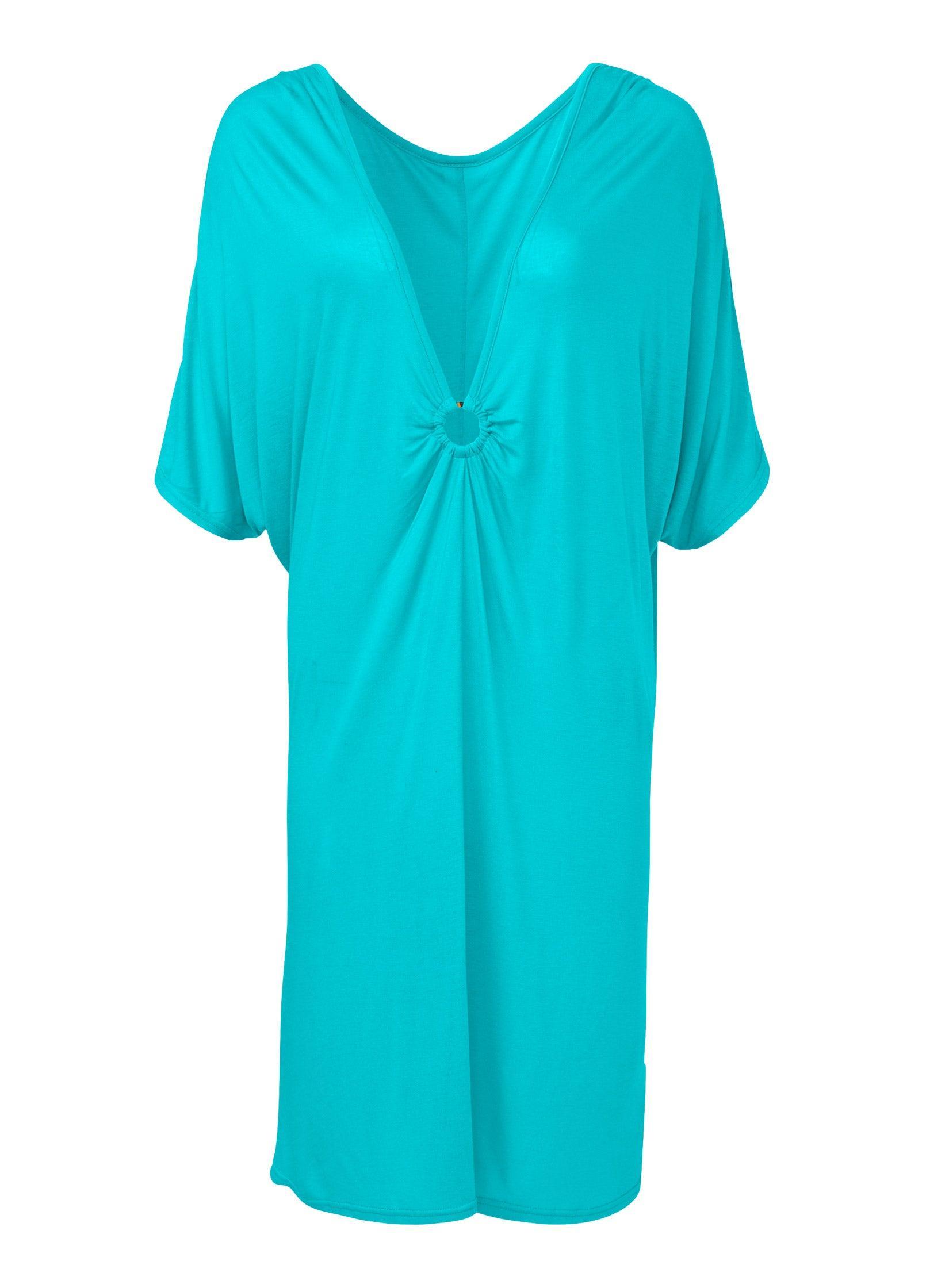 Ring Front Dolman Cover-Up - Aqua Reef Product Image