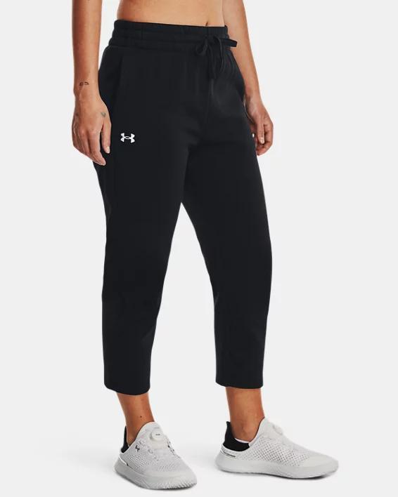 Womens Under Armour Rival Fleece Capris Black Product Image