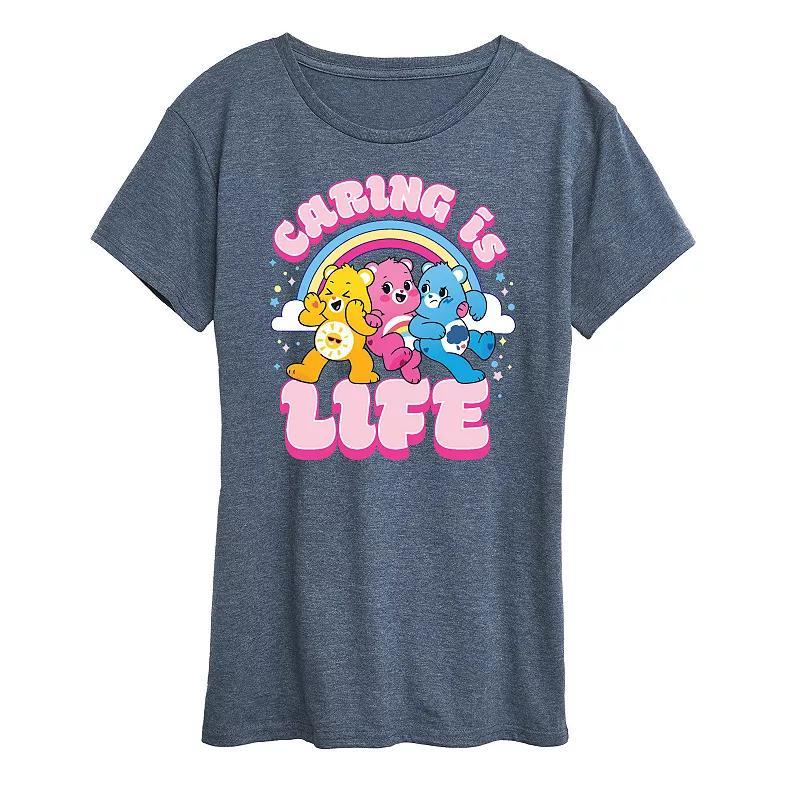 Womens Care Bears Caring Is Life Graphic Tee, Girls Heather Grey Product Image