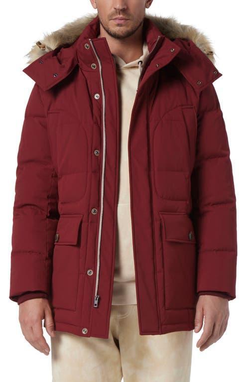 Andrew Marc Olmstead Hooded Down Puffer Jacket with Faux Fur Trim Product Image