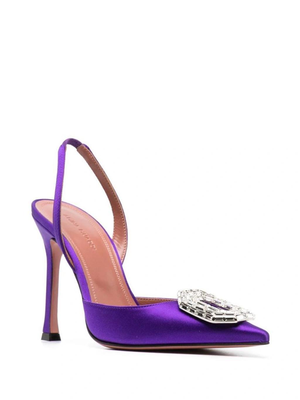 AMINA MUADDI Camelia Sling Pumps In Purple Product Image