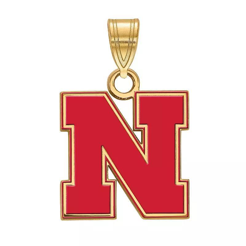 LogoArt 14K Gold Over Silver Nebraska Cornhuskers Pendant, Womens 14k Gold Plated Product Image