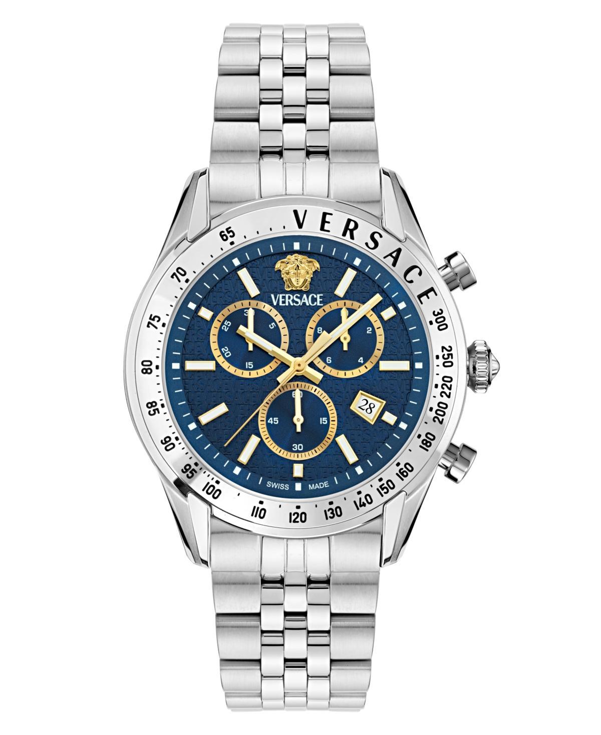 Versace Mens Swiss Chronograph Stainless Steel Bracelet Watch 44mm Product Image