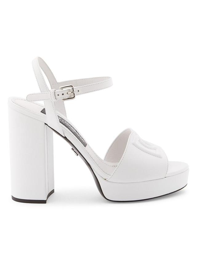 Womens 85MM Leather Platform Sandals Product Image