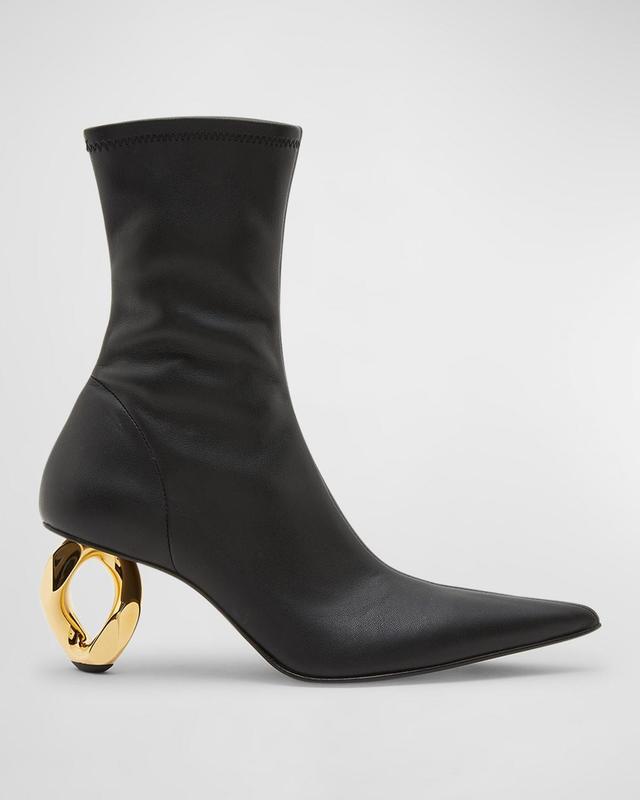 Womens 75MM Chain-Heel Ankle Booties Product Image