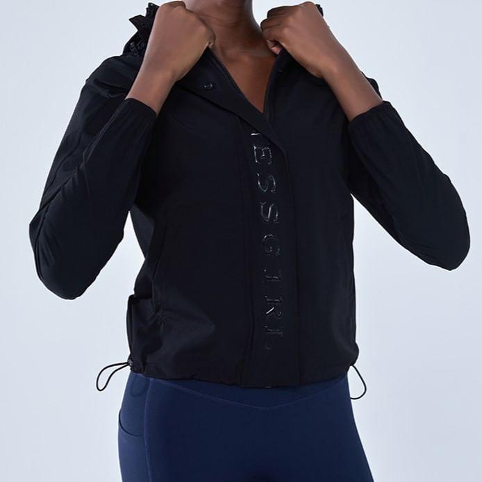 Hooded Plain Zip Up Sport Jacket Product Image