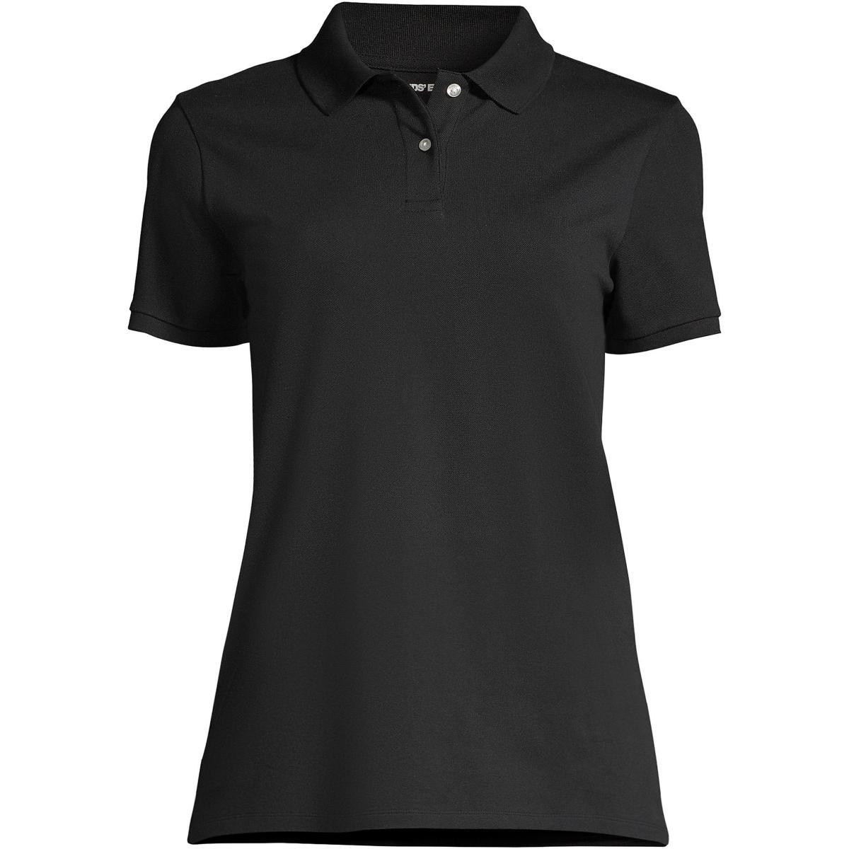 Petite Lands End Mesh Polo Shirt, Womens Blue Product Image