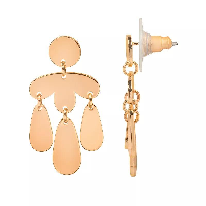 LC Lauren Conrad Gold Tone Statement Drop Earrings, Womens Product Image