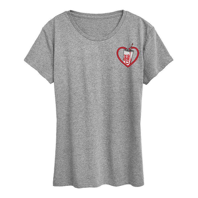 Womens Diet Coke Heart Graphic Tee Heather Grey Product Image