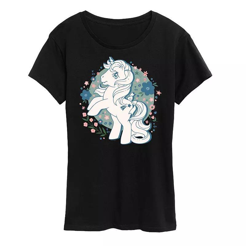 Plus My Little Pony Floral Graphic Tee, Womens Grey Gray Product Image