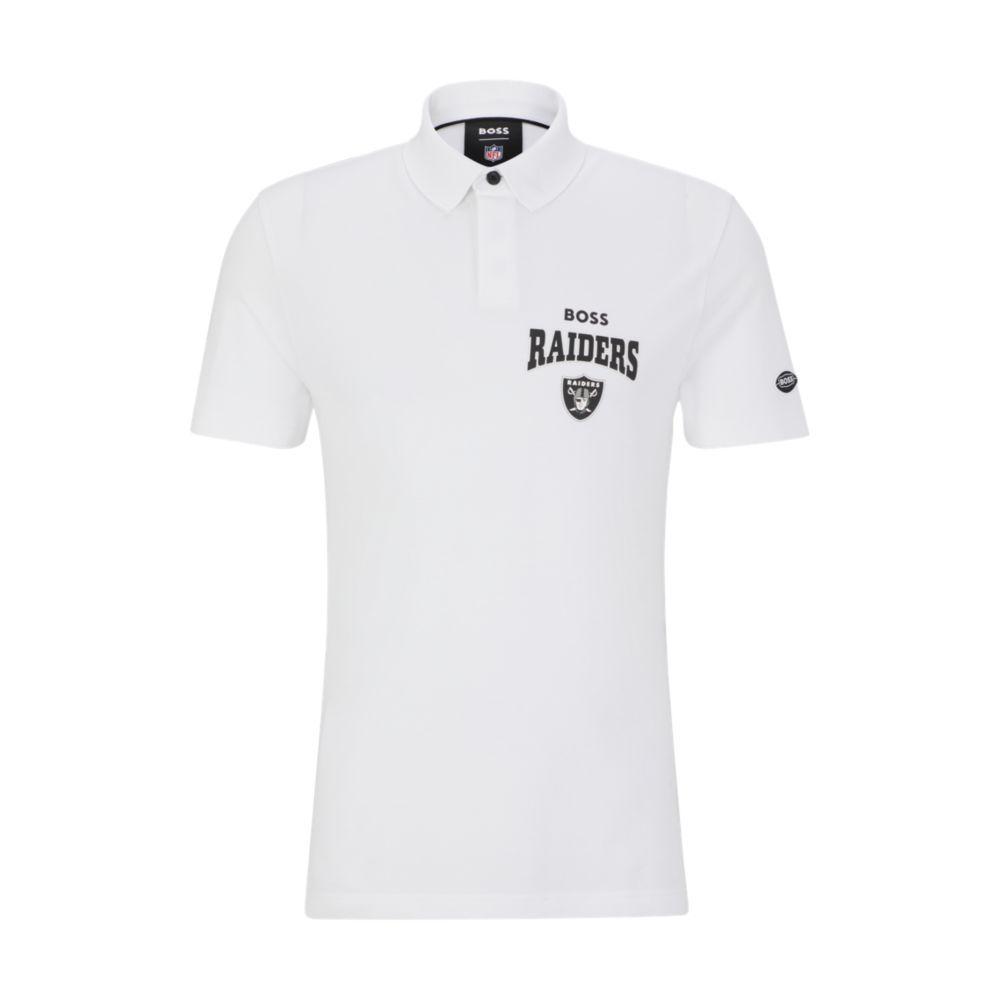 HUGO BOSS Boss X Nfl Cotton-piqu Polo Shirt With Collaborative Branding In Raiders Product Image