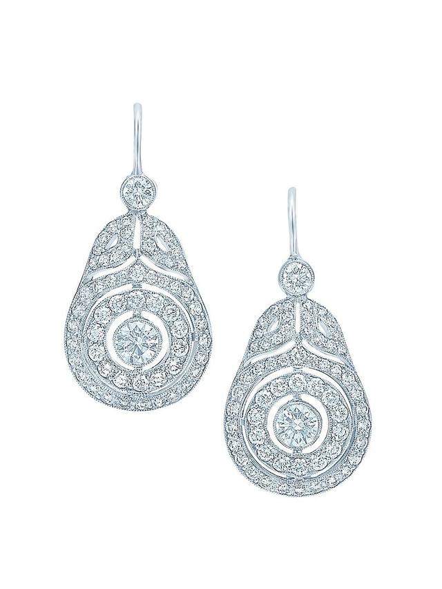 Womens Splendor 18K White Gold & Diamond Drop Earrings Product Image