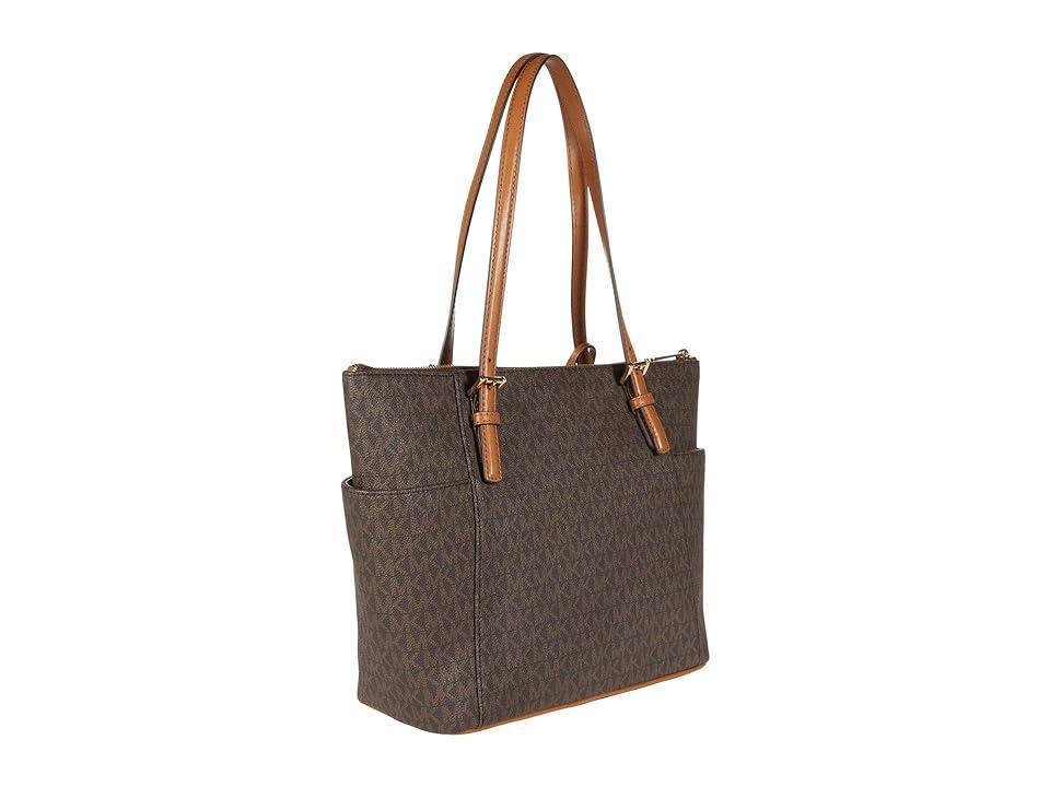 Womens Jet Set East/West Coated Canvas Top-Zip Tote Product Image