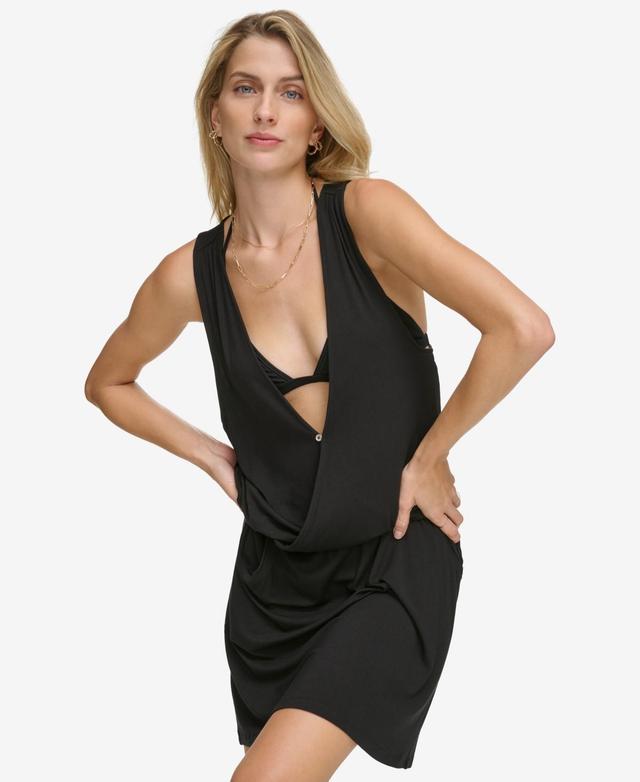 Calvin Klein Surplice Racer-Back Tunic Swim Cover-Up, Created for Macys Product Image