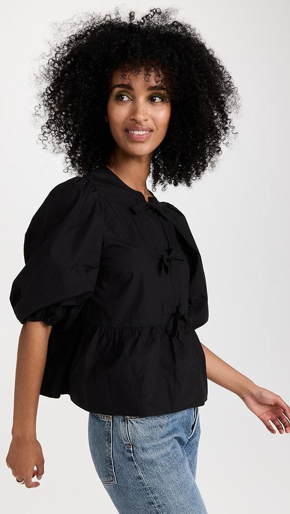 GANNI Cotton Poplin Peplum Blouse | Shopbop Product Image