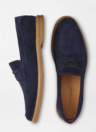 Peter Millar Mens Excursionist Penny Loafer | Color: Dark Navy | Size: 11 Product Image