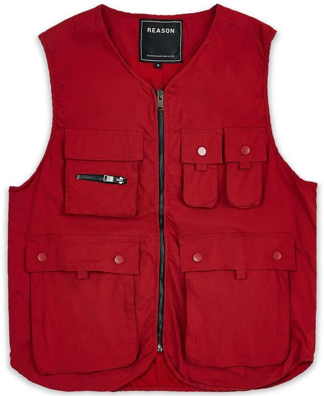 Reason Mens Parkwood Utility Full Zip Vest - Red Product Image