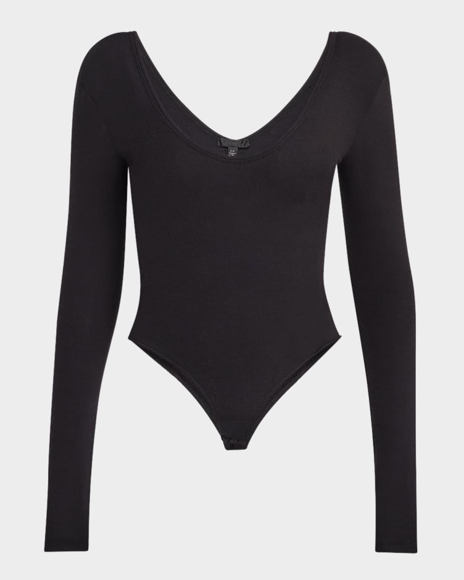 Modal Rib V-Neck Bodysuit Product Image