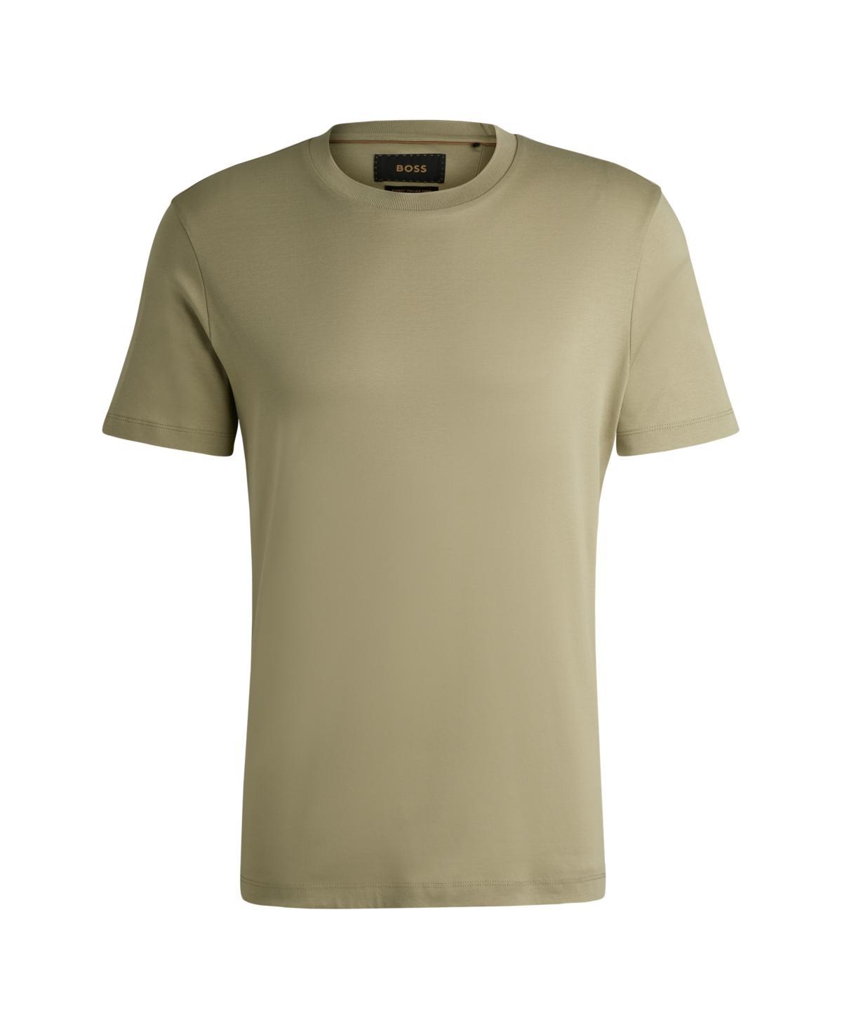 Regular-fit Crew-neck T-shirt In Mercerized Cotton In Light Green Product Image