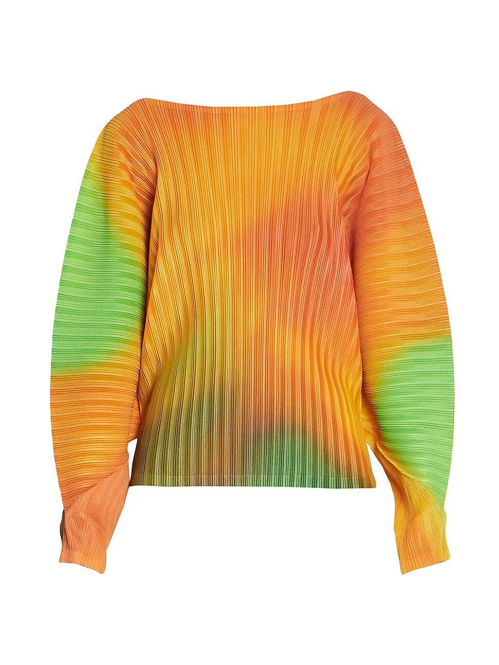 Womens Melty Abstract Ribbed Long-Sleeve Top Product Image