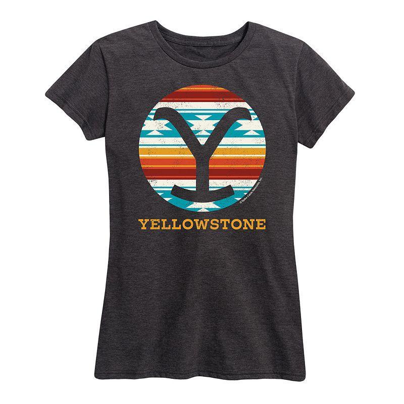 Womens Yellowstone Western Blanket Graphic Tee Heather Grey Product Image