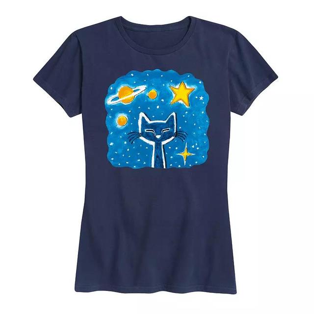 Womens Pete The Cat Imagination Space Dream Graphic Tee, Girls Blue Product Image