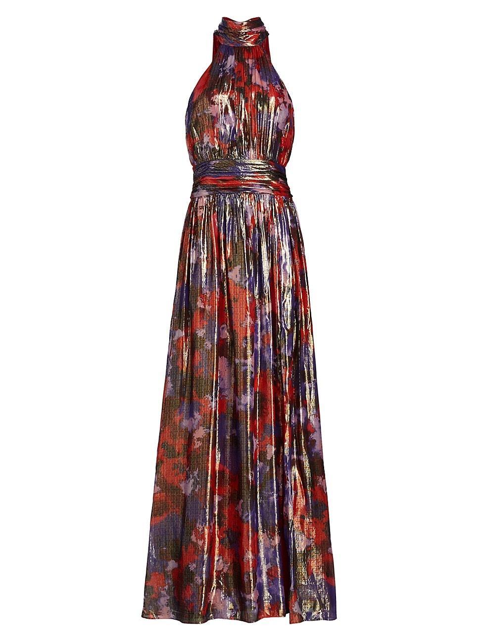 Womens Ainsley Floral Halter Maxi Dress Product Image