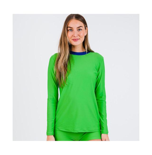 Calypsa Womens Back Zip Color Block Rash Guard Product Image