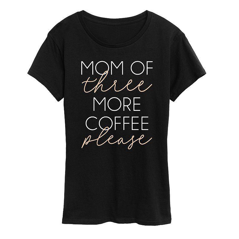 Instant Message Womens Womens Tee Shirts BLACK - Black Mom of Three Graphic Tee - Women & Plus Product Image