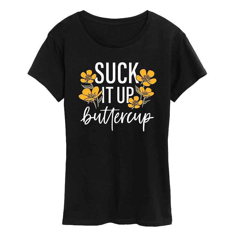 Womens Suck It Up Buttercup Graphic Tee Blue Product Image