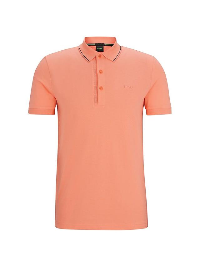 Mens Cotton-Piqu Slim-fit Polo Shirt with Tonal Logo Product Image