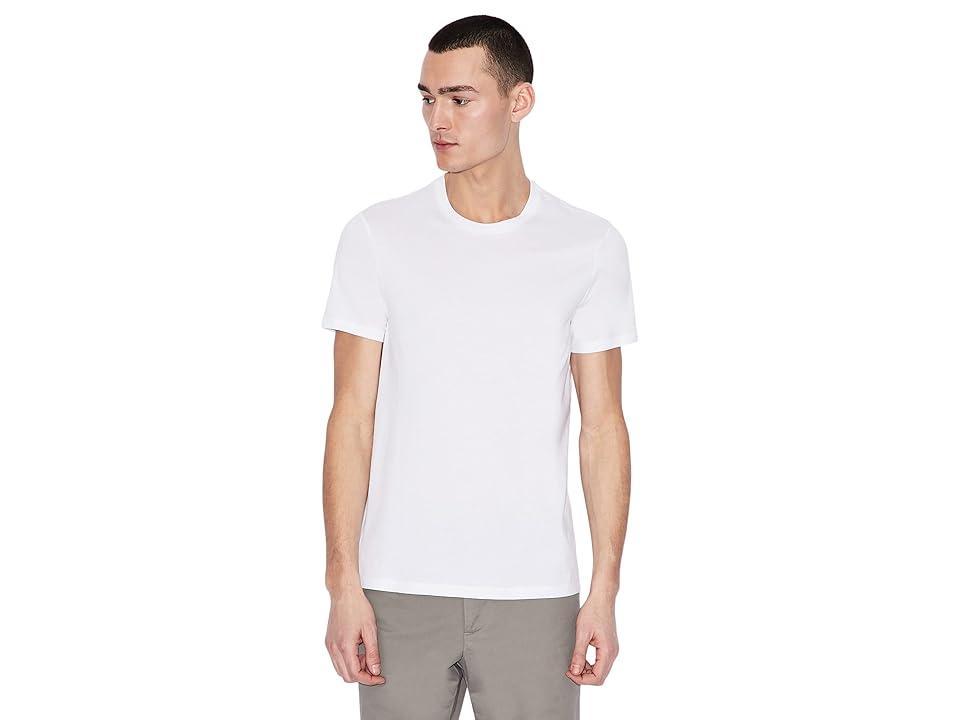 Armani Exchange Crew Neck Tee with Small Logo Patch Men's Clothing Product Image