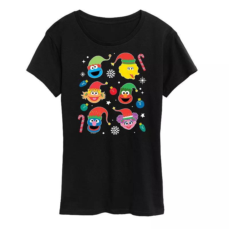 Womens Sesame Street Holiday Icons Graphic Tee, Girls Product Image