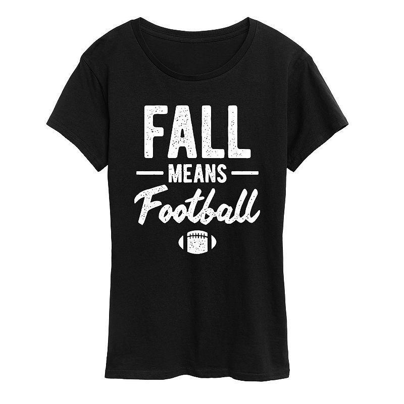 Womens Fall Means Football Graphic Tee Black Product Image