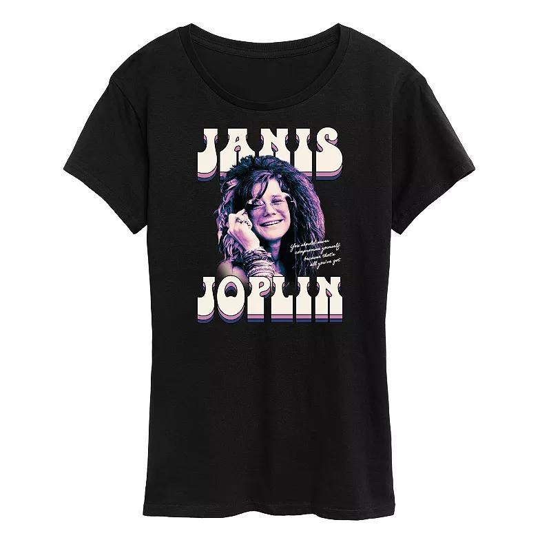 Womens Janis Joplin Never Compromise Graphic Tee Blue Product Image