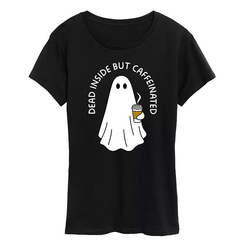 Womens Dead Inside Caffeinated Ghost Graphic Tee Product Image