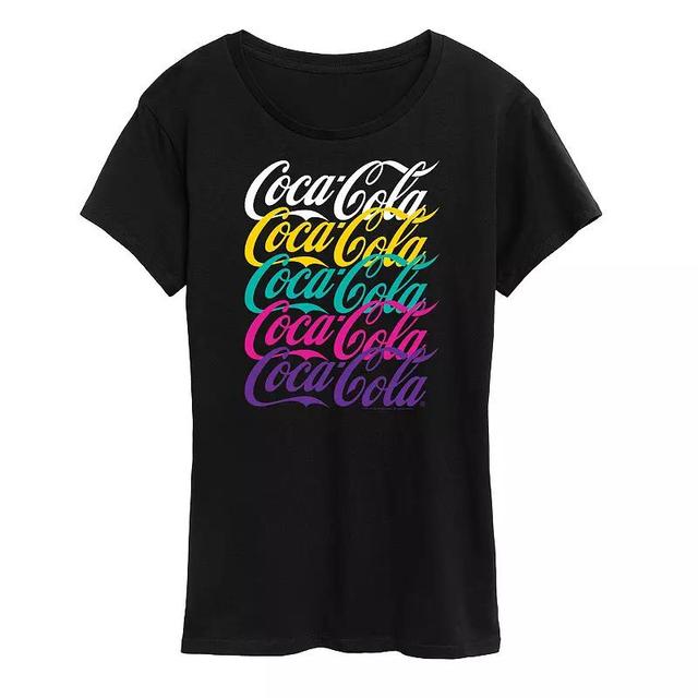 Womens Coca-Cola Coke Logo 90s Stacked Graphic Tee, Girls Product Image