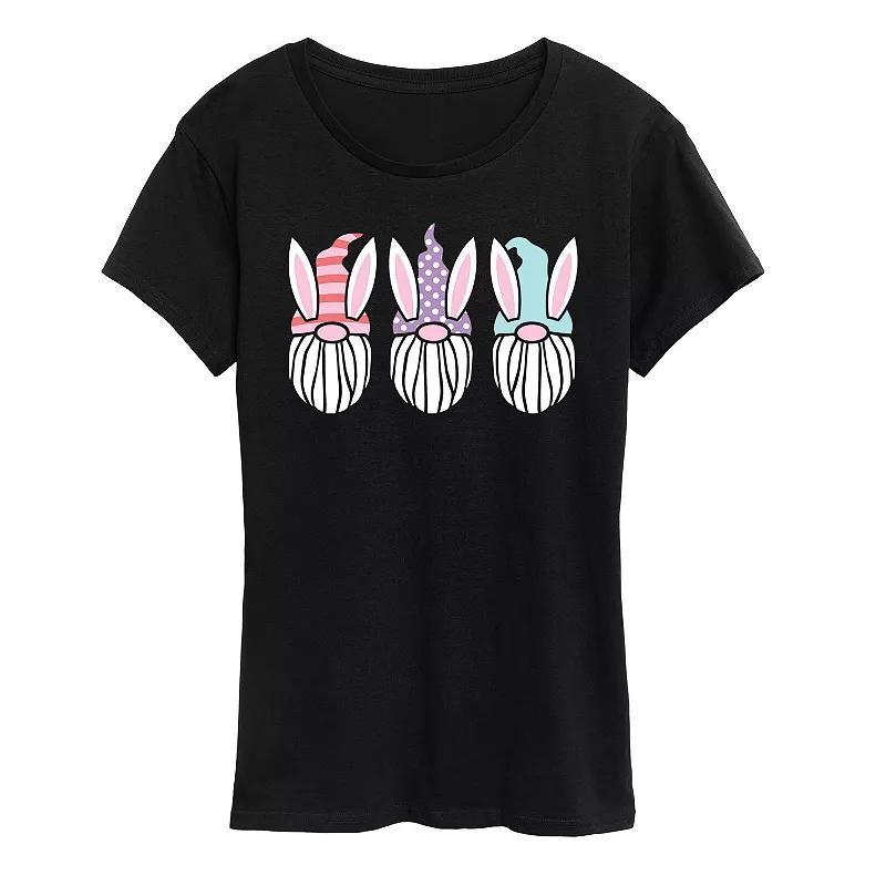 Womens Easter Gnome Faces Graphic Tee Blue Product Image