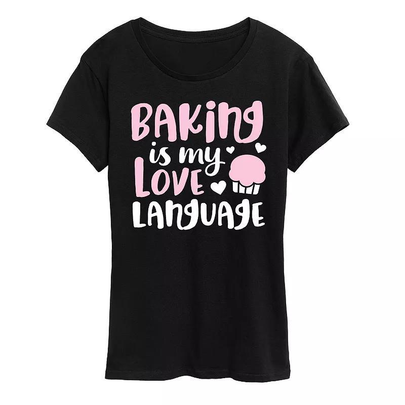 Womens Baking Is My Love Language Graphic Tee Heather Grey Product Image