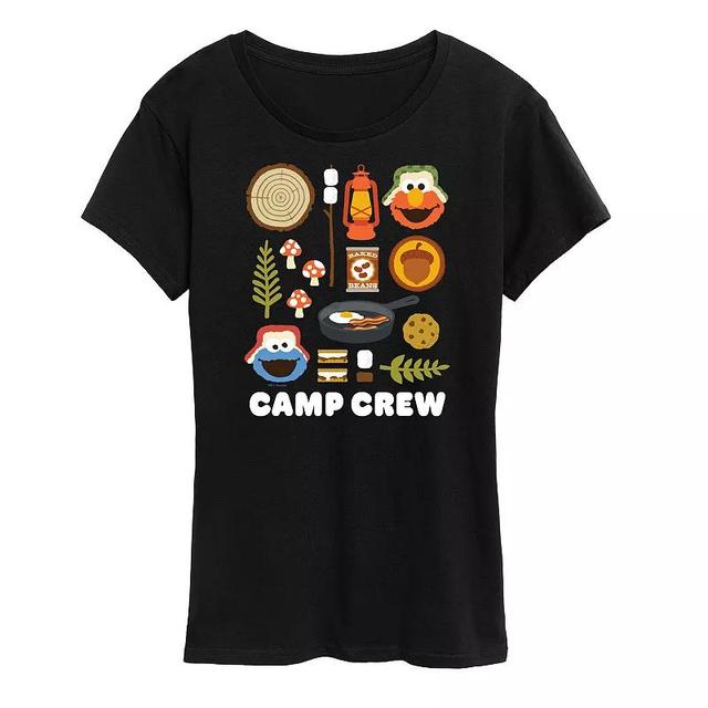 Womens Sesame Street Camp Crew Graphic Tee Blue Product Image