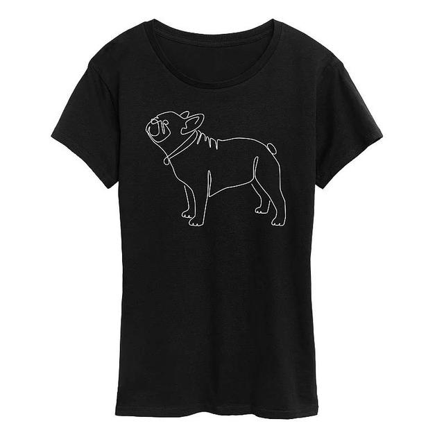 Plus Contour Line French Bulldog Graphic Tee, Womens Product Image