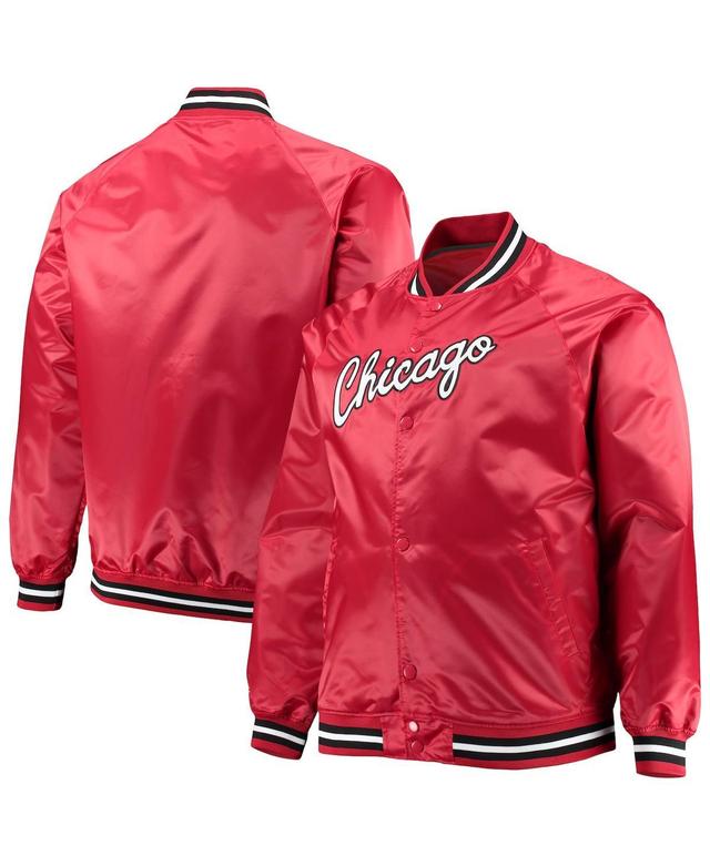 Mens Mitchell & Ness Chicago Bulls Big & Tall Hardwood Classics Raglan Satin Full-Snap Jacket Product Image