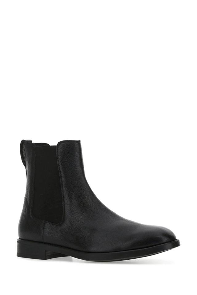 Black Leather Ankle Boots In U9000 Product Image