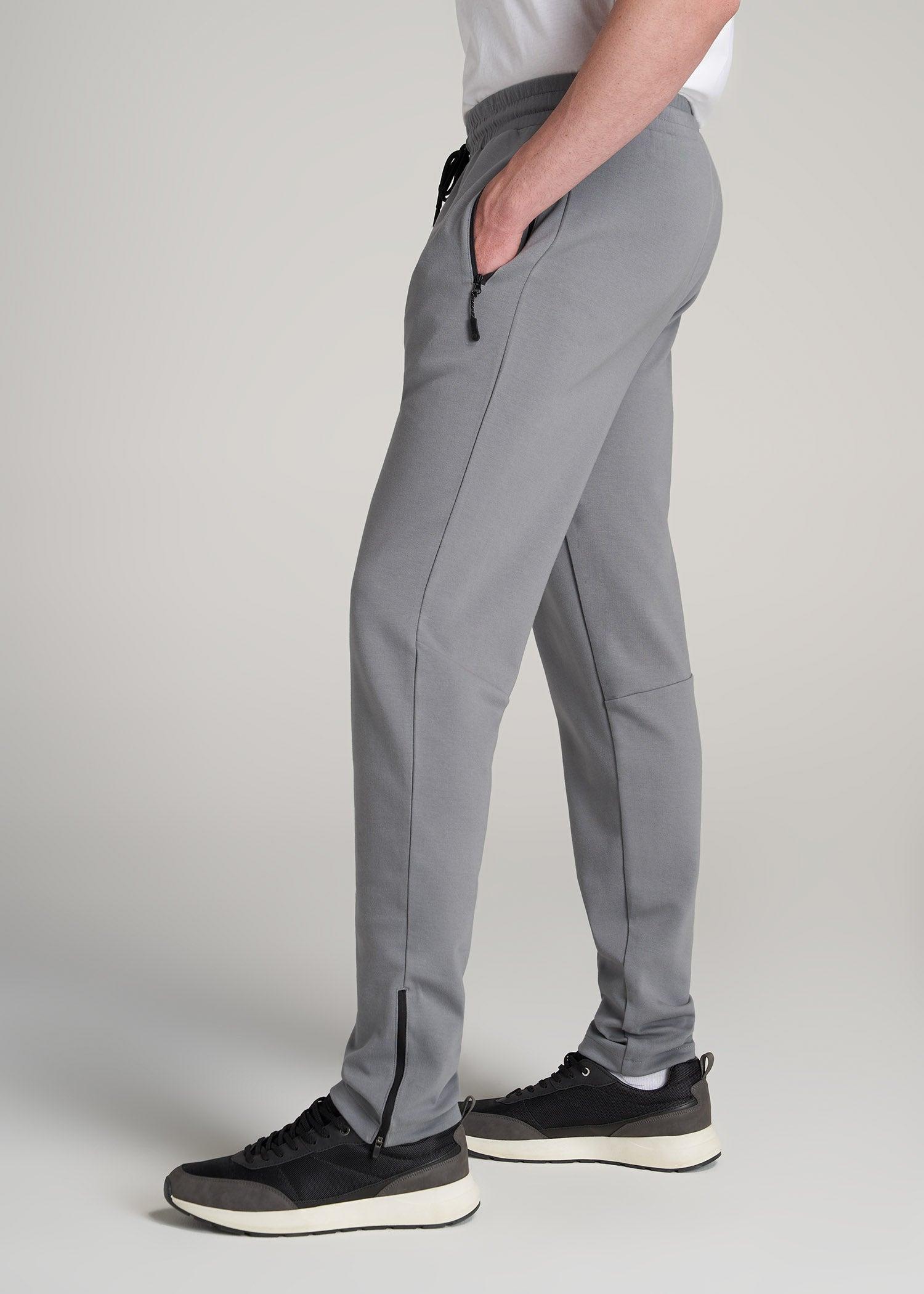 Tall Men's Tech-Knit Zip Joggers in Fossil Grey Product Image