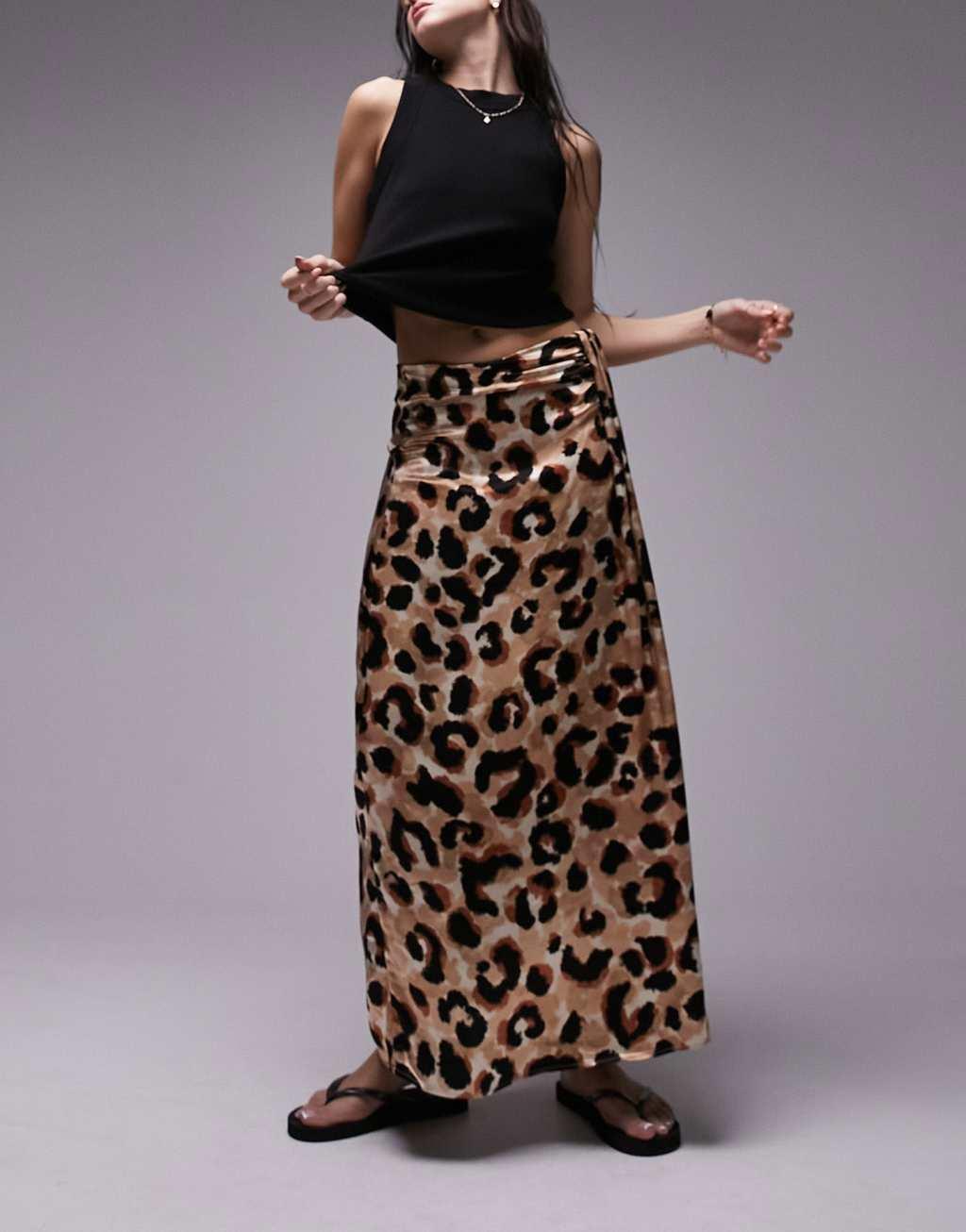 Topshop tuck split midi skirt Product Image