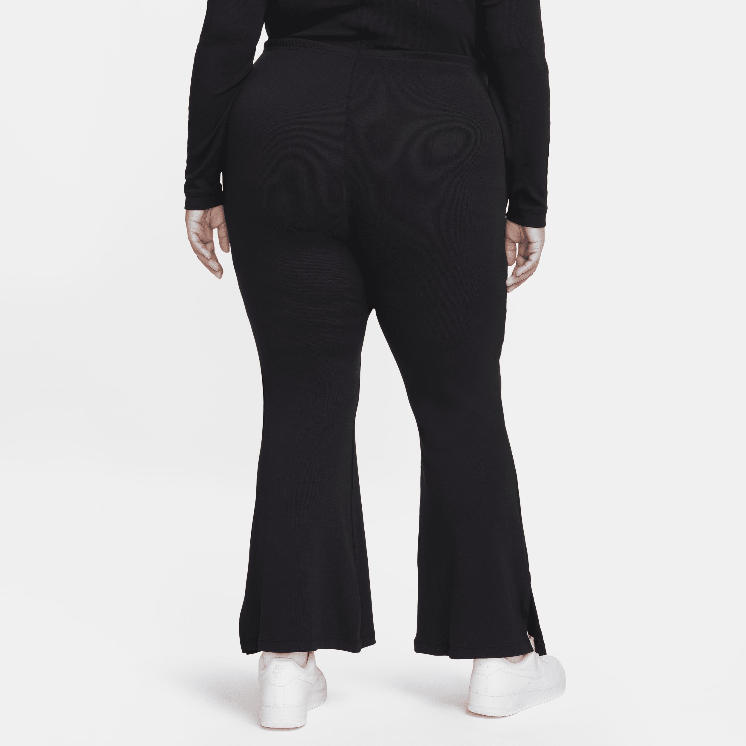 Women's Nike Sportswear Chill Knit Tight Mini-Rib Flared Leggings (Plus Size) Product Image