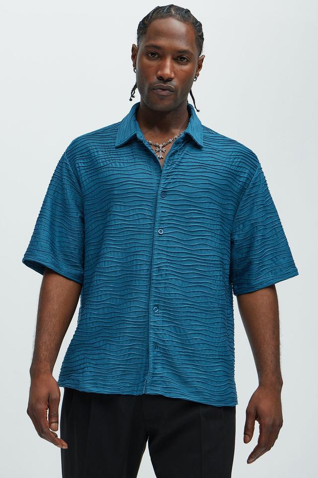 Sounds Good Textured Shirt - Blue Product Image