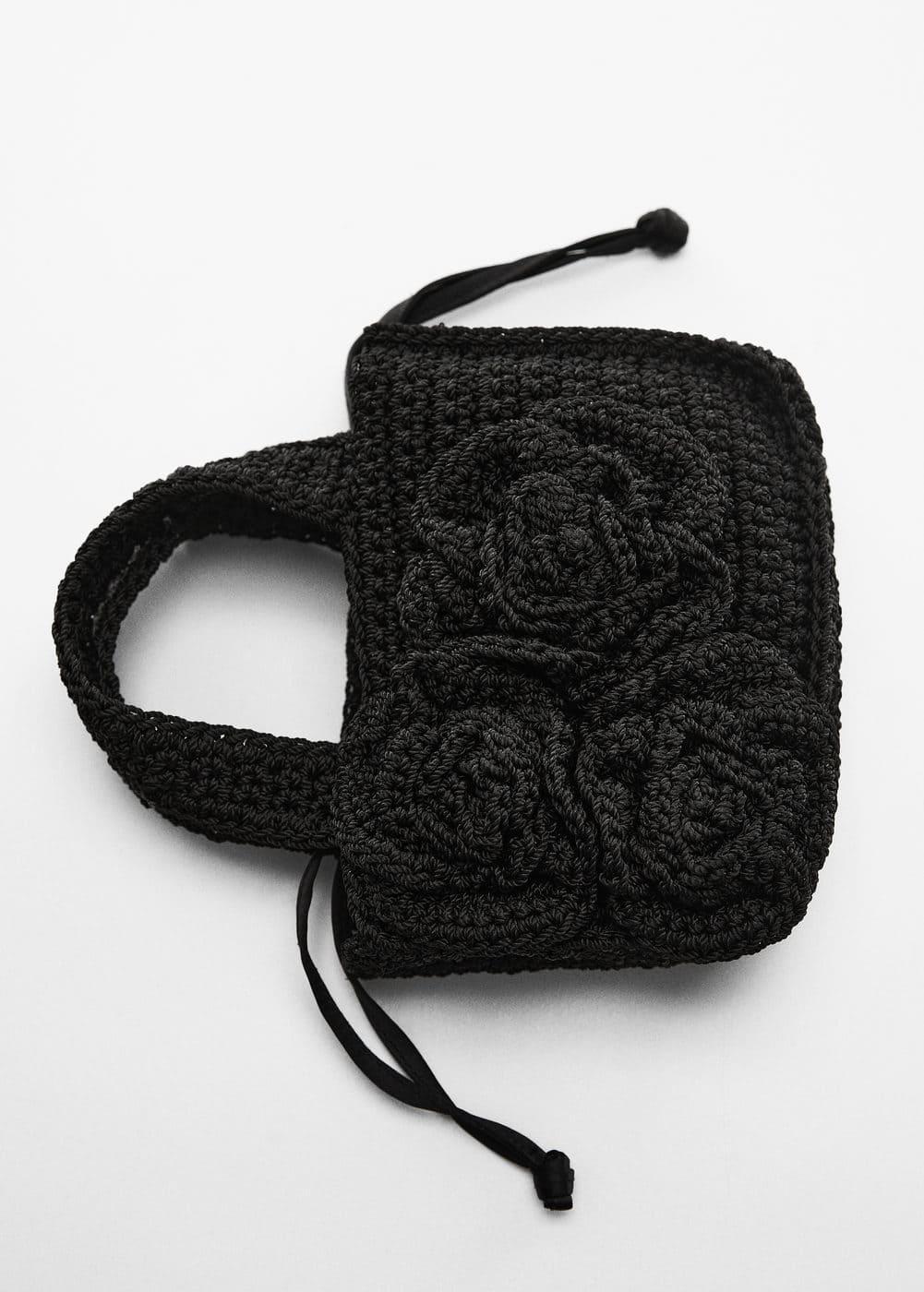 MANGO - Flowers crochet mini bag - One size - Women Product Image