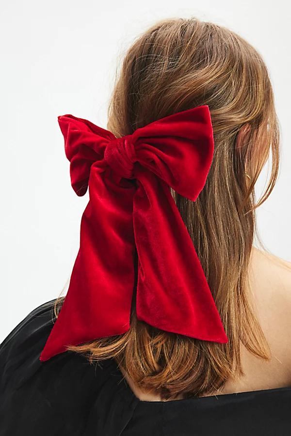 Large Velvet Hair Bow Clip Product Image