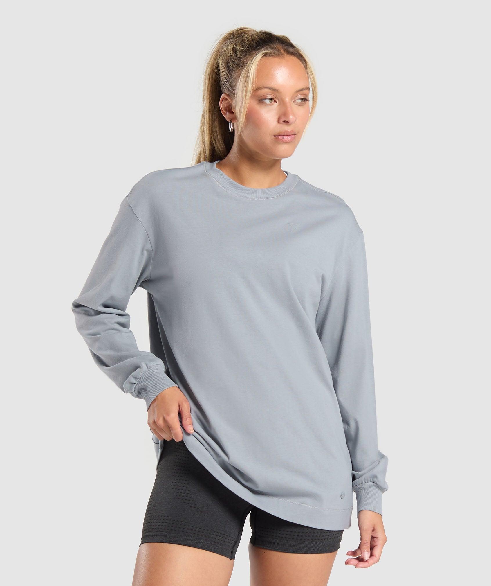 Cotton Oversized Long Sleeve Top Product Image